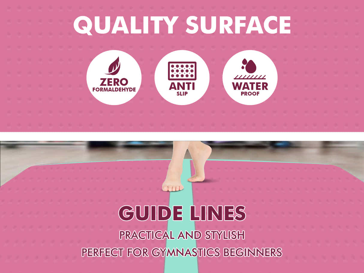 Air Track Pink & Green – 600cm x 100cm x 20cm