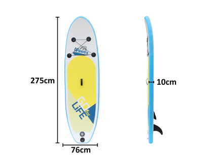 Inflatable SUP Single Layer 275X76X10cm 9 Inch New Yellow Color