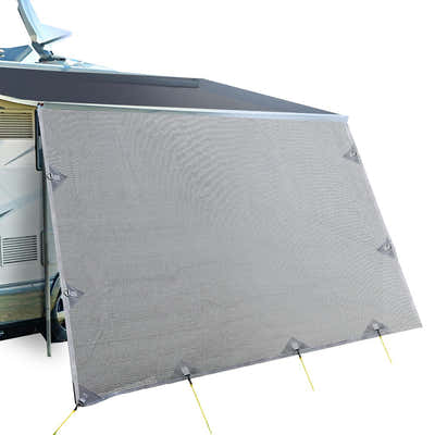 DS NA 3.4M Caravan Privacy Screens 1.95m Roll Out Awning End Wall Side Sun Shade