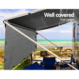DS NA 3.4M Caravan Privacy Screens 1.95m Roll Out Awning End Wall Side Sun Shade