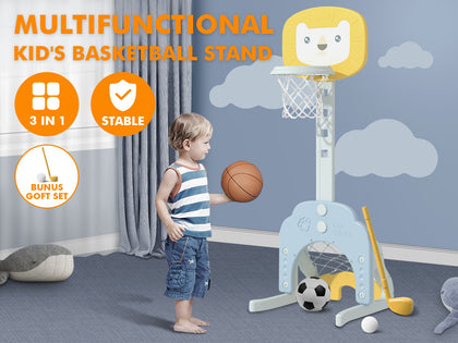 DS Baby Lion Basketball Stand Blue Yellow