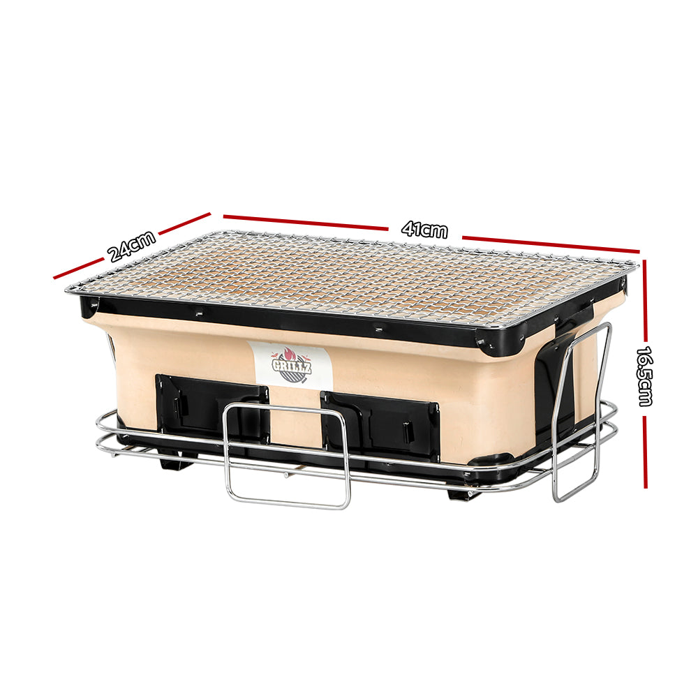 DS NA Ceramic BBQ Grill Smoker Hibachi Japanese Tabletop Charcoal Barbecue