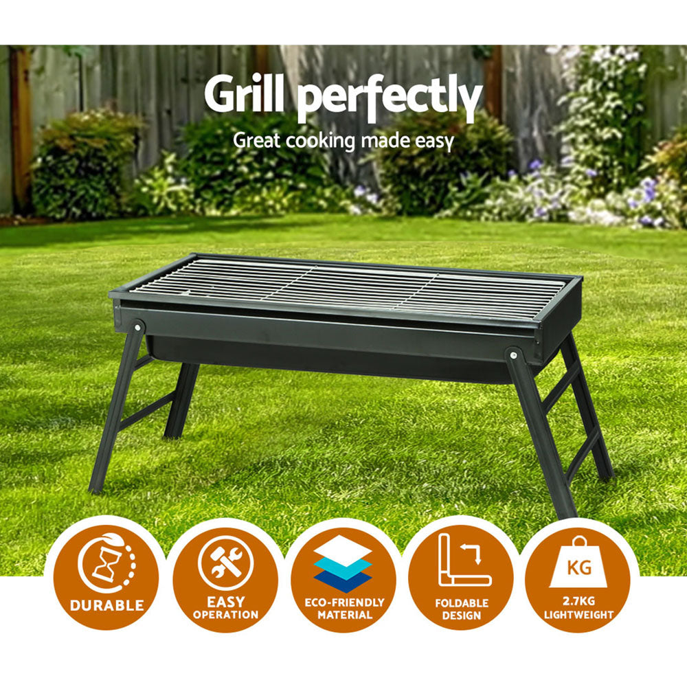 DS NA Charcoal BBQ Grill Smoker Portable Barbecue Outdoor Foldable Camping