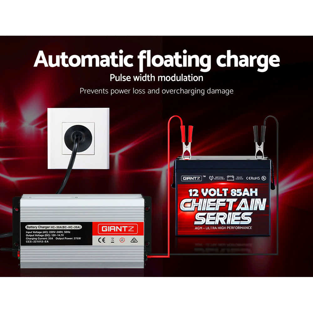DS NA Giantz 12V 30A Car Battery Charger 30Amp ATV 4WD Boat Caravan