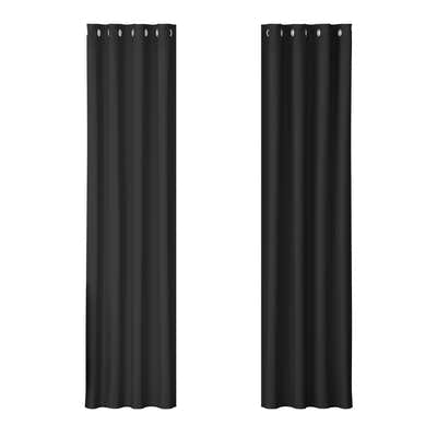 DS NA Artiss 2X Blockout Curtains Blackout Window Curtain Eyelet 140x230cm Black