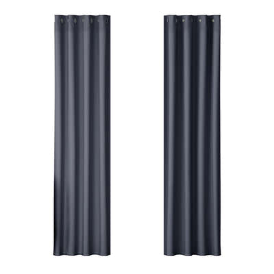 DS NA Artiss 2X Blockout Curtains  Window Curtain Eyelet 140x230cm Charcoal