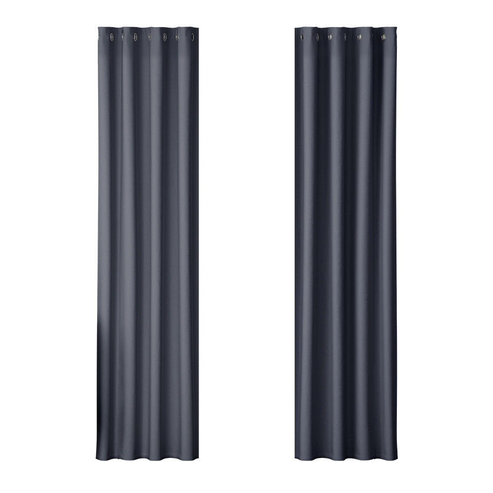 DS NA Artiss 2X Blockout Curtains  Window Curtain Eyelet 140x230cm Charcoal