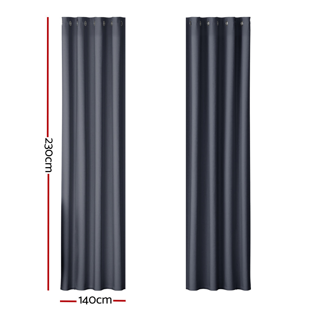 DS NA Artiss 2X Blockout Curtains  Window Curtain Eyelet 140x230cm Charcoal