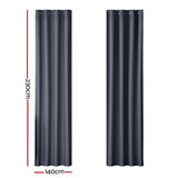 DS NA Artiss 2X Blockout Curtains  Window Curtain Eyelet 140x230cm Charcoal
