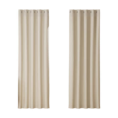 DS NA Artiss 2X Blockout Curtains Blackout Window Curtain Eyelet 180x213cm Beige