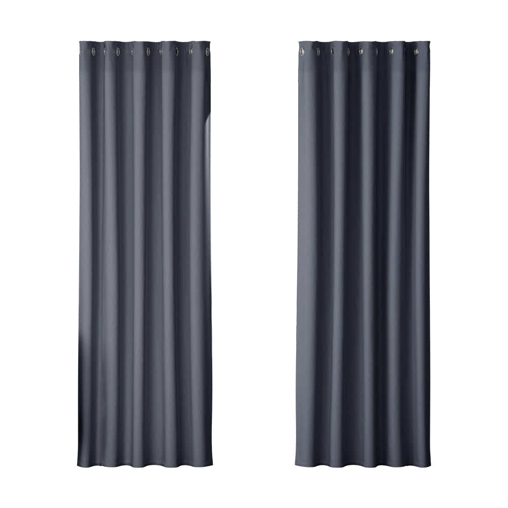 DS NA Artiss 2X Blockout Curtains  Window Curtain Eyelet 180x213cm Charcoal
