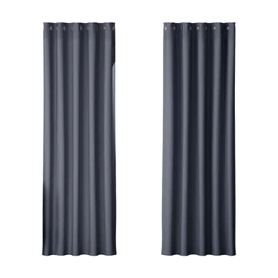 DS NA Artiss 2X Blockout Curtains  Window Curtain Eyelet 180x213cm Charcoal