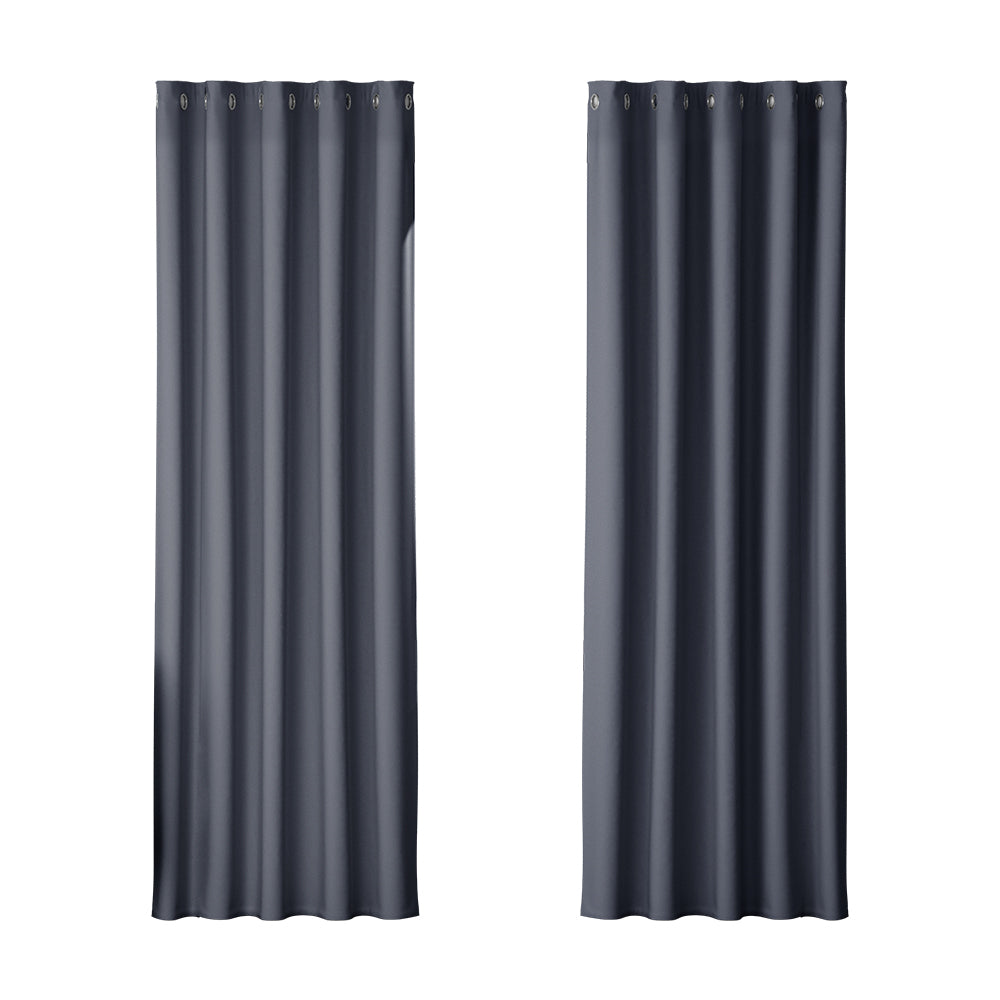 DS NA Artiss 2X Blockout Curtains  Window Curtain Eyelet 180x213cm Charcoal