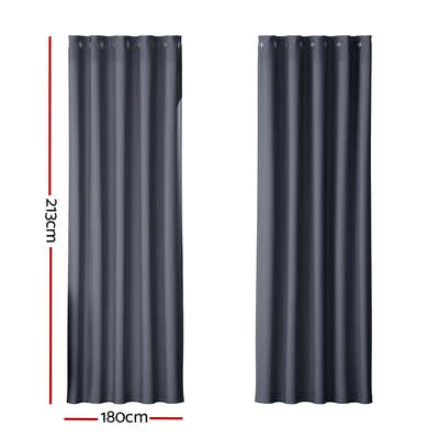DS NA Artiss 2X Blockout Curtains  Window Curtain Eyelet 180x213cm Charcoal