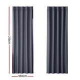 DS NA Artiss 2X Blockout Curtains  Window Curtain Eyelet 180x213cm Charcoal