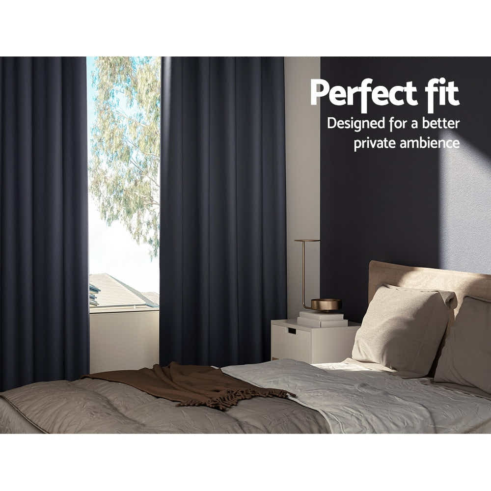 DS NA Artiss 2X Blockout Curtains  Window Curtain Eyelet 180x213cm Charcoal