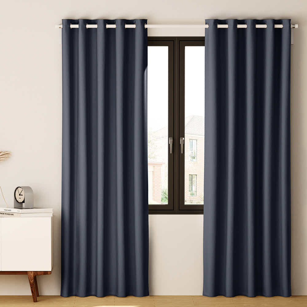 DS NA Artiss 2X Blockout Curtains  Window Curtain Eyelet 180x213cm Charcoal