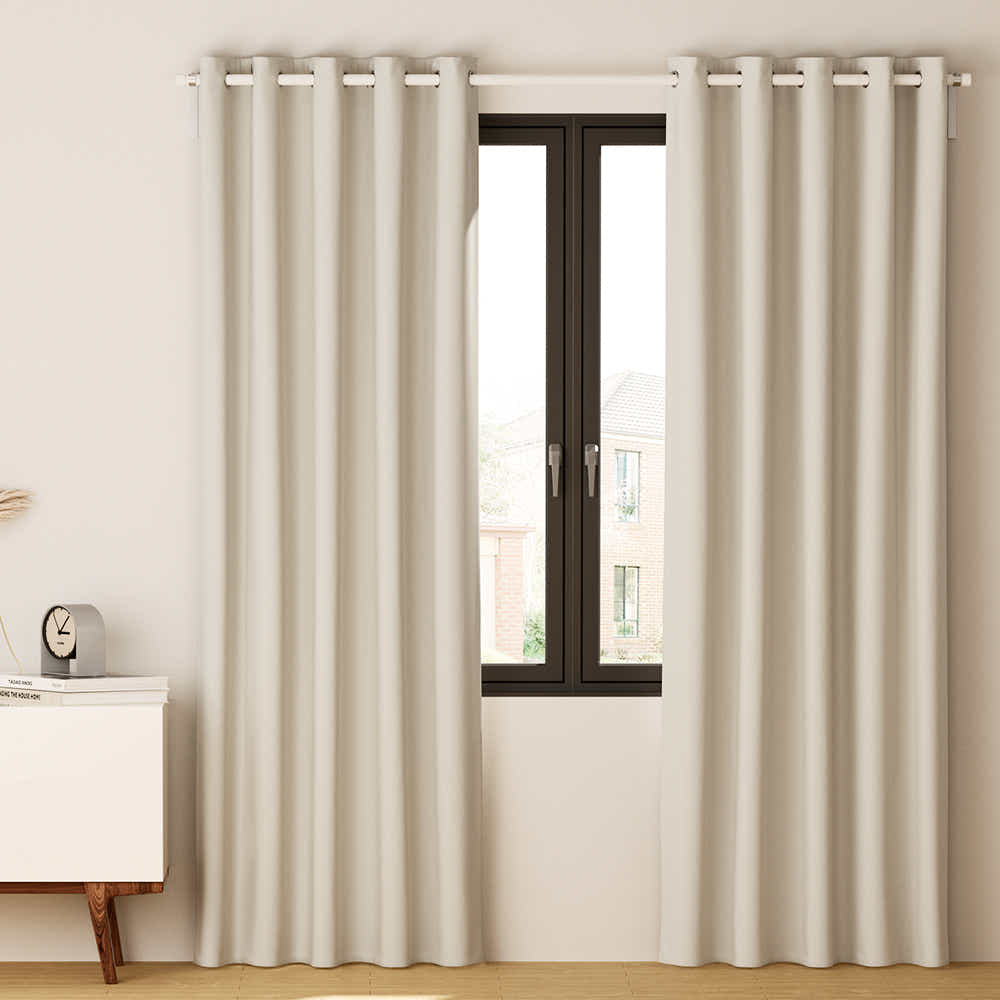 DS NA Artiss 2X Blockout Curtains Blackout Window Curtain Eyelet 240x230cm Beige