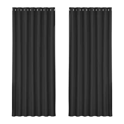 DS NA Artiss 2X Blockout Curtains Blackout Window Curtain Eyelet 240x230cm Black