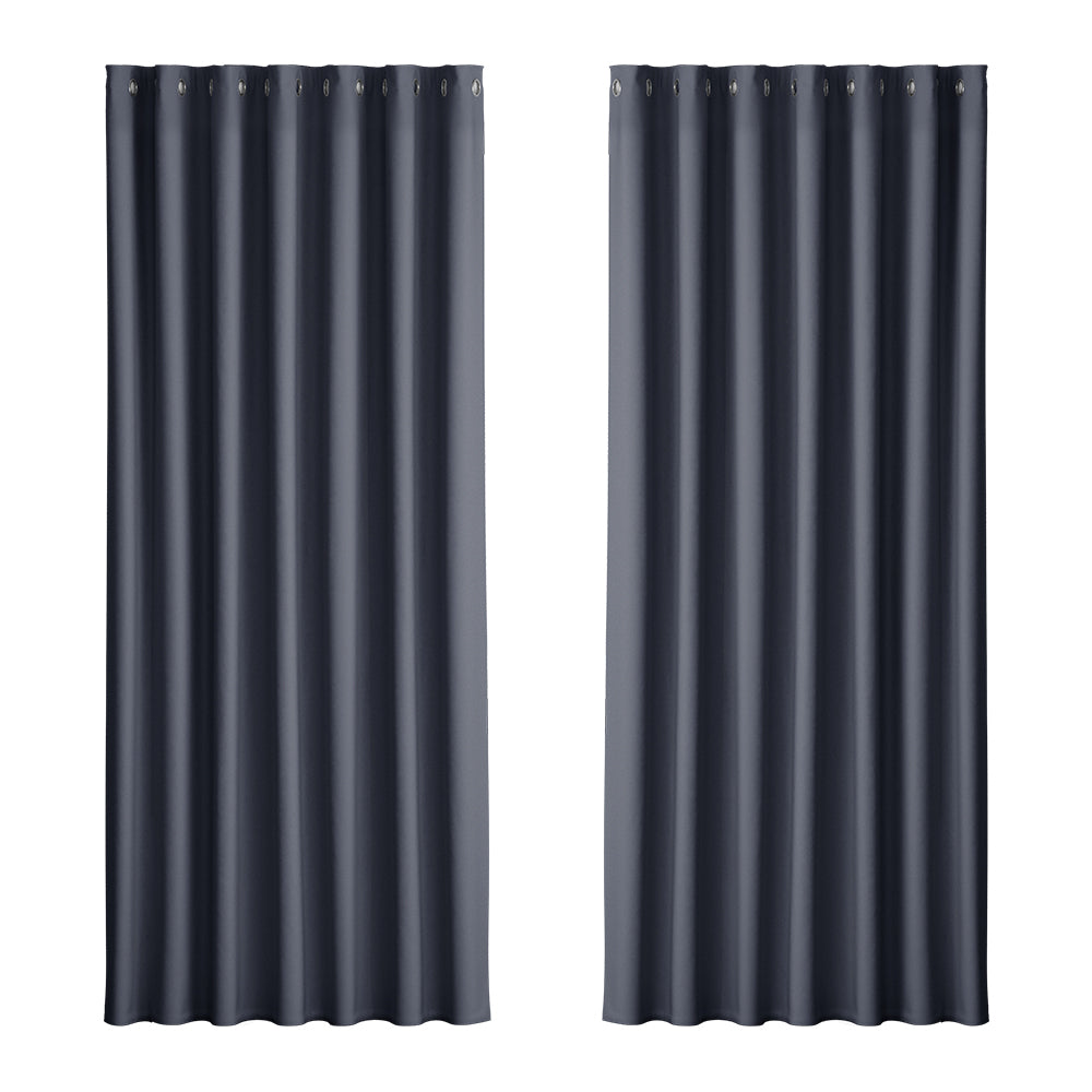 DS NA Artiss 2X Blockout Curtains  Window Curtain Eyelet 240x230cm Charcoal