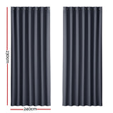 DS NA Artiss 2X Blockout Curtains  Window Curtain Eyelet 240x230cm Charcoal
