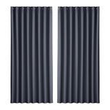 DS NA 2X Blockout Curtains Blackout Window Curtain Eyelet 300x230cm Charcoal