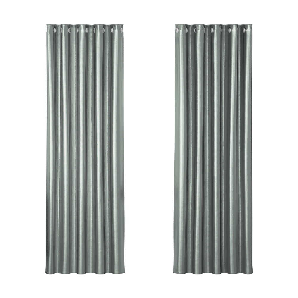 DS NA Artiss 2X Blockout Curtains  Window Curtain Eyelet 180x213cm Grey Shine