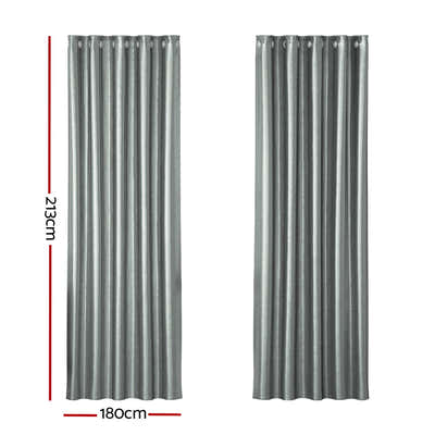 DS NA Artiss 2X Blockout Curtains  Window Curtain Eyelet 180x213cm Grey Shine