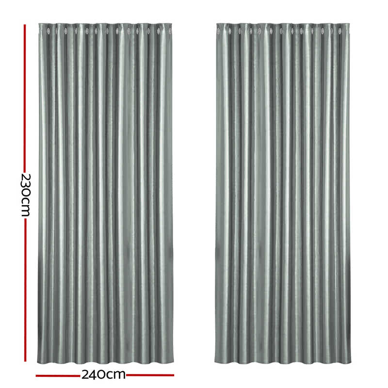 DS NA Artiss 2X Blockout Curtains Blackout Window Curtain Eyelet 240x230cm GY