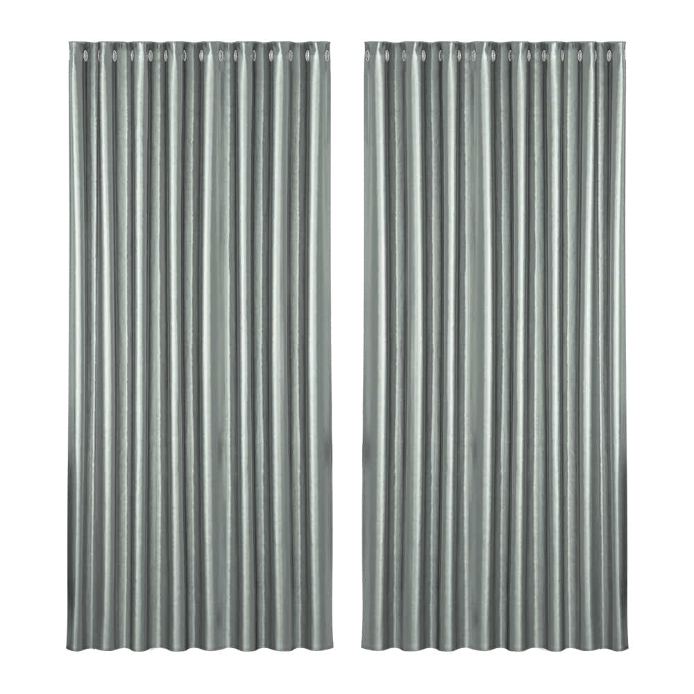 DS NA Artiss 2X Blockout Curtains Blackout Window Curtain Eyelet 300x230cm GY