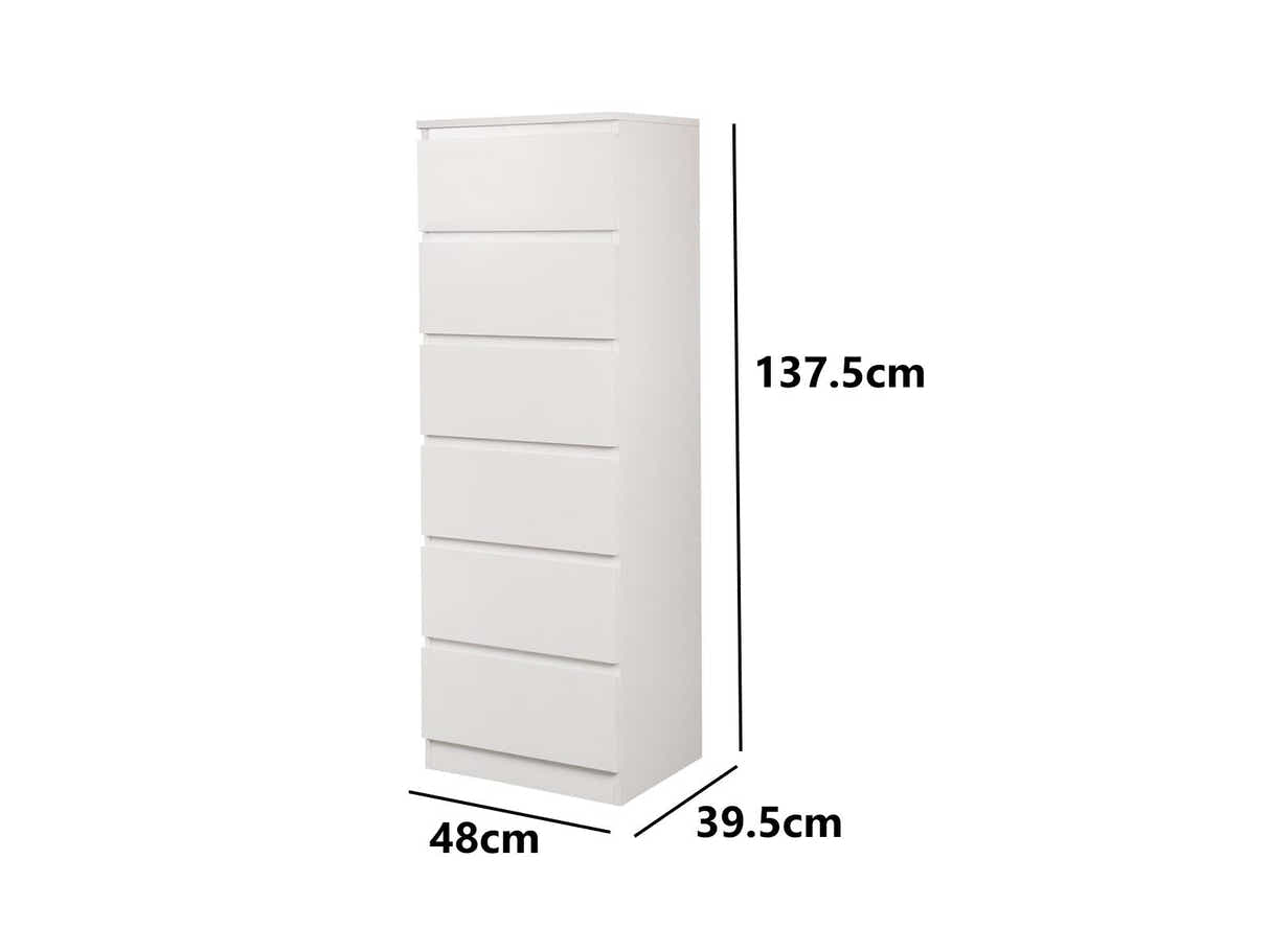 Enkel 6-Drawer Slim Tallboy