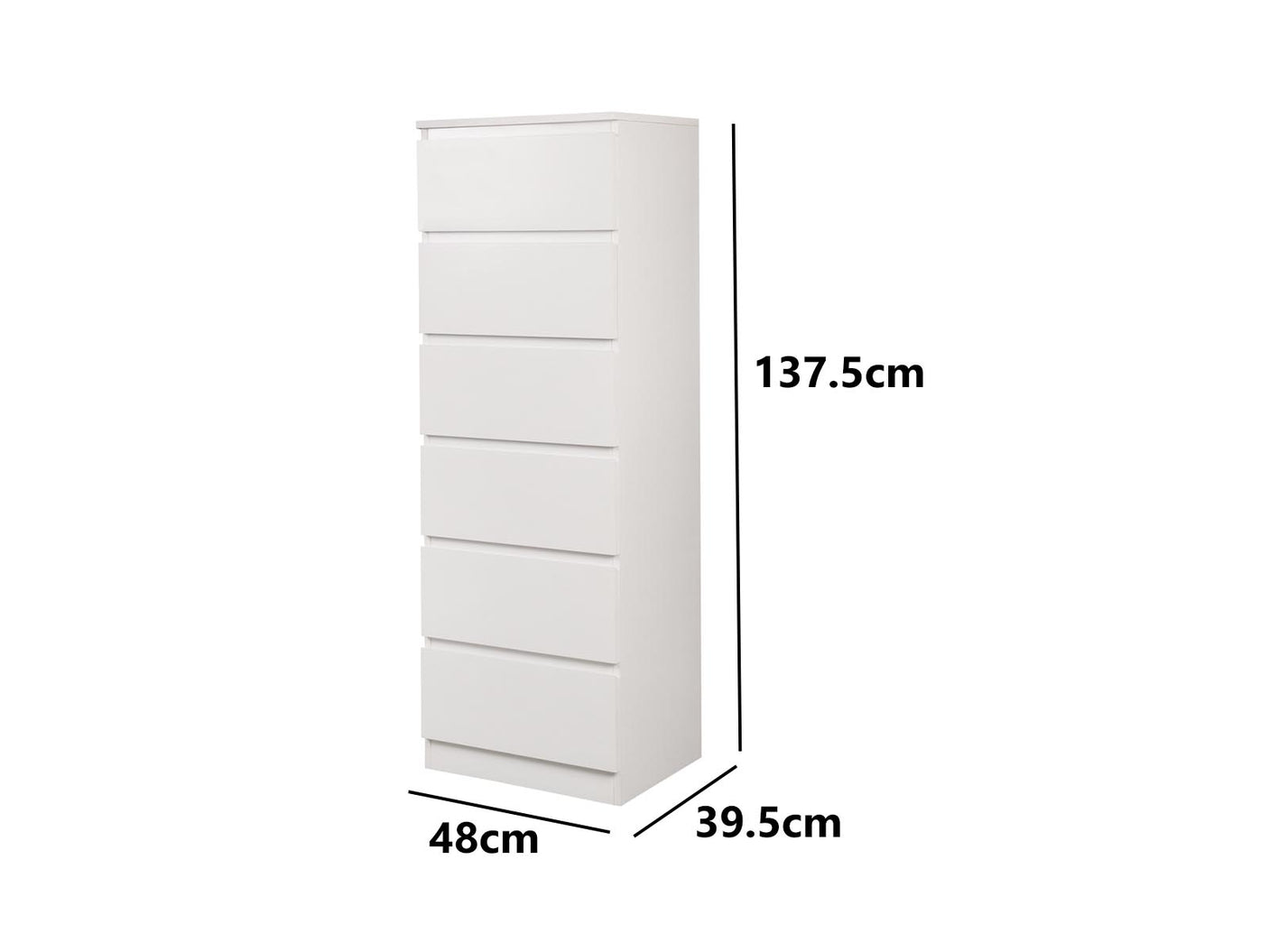DS Enkel 6 Drawers Slim Tallboy