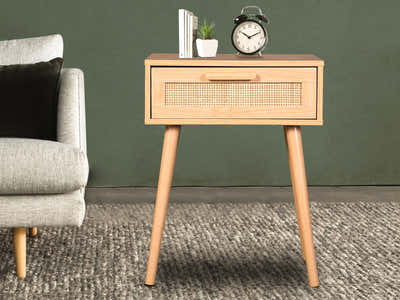 Naturlig Single Storage Bedside Table