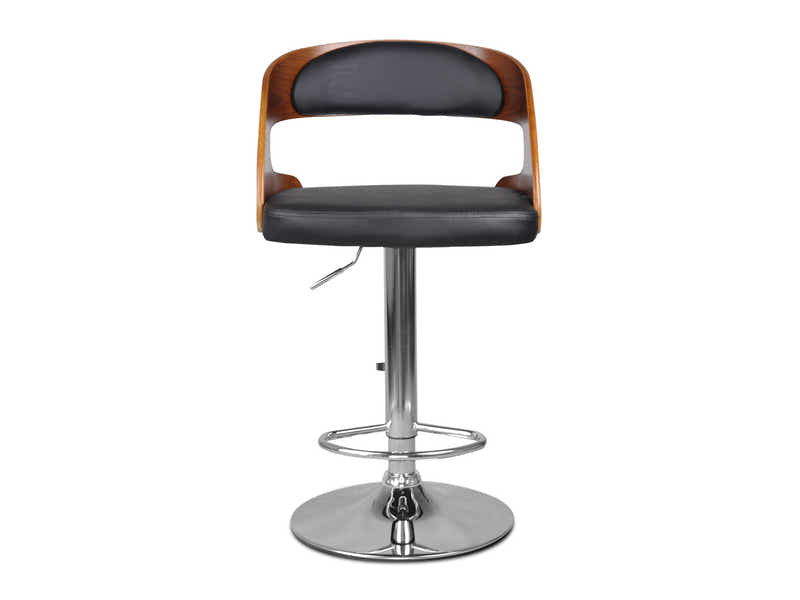 Swivel Bar Stool with Black Leather