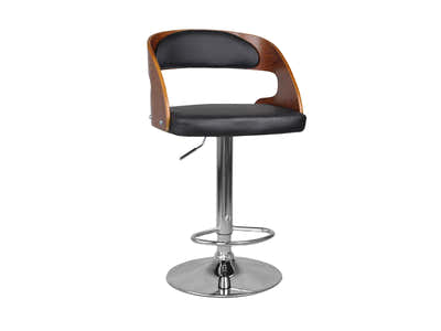 Swivel Bar Stool with Black Leather