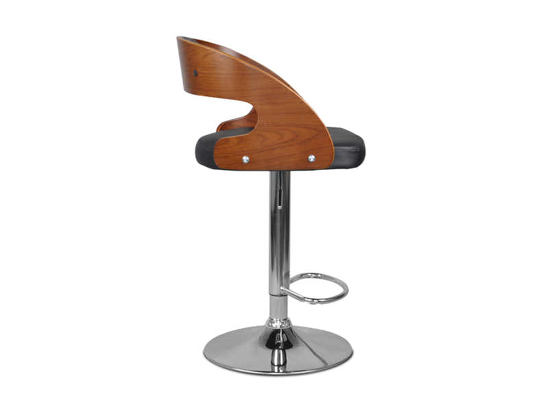 Swivel Bar Stool with Black Leather
