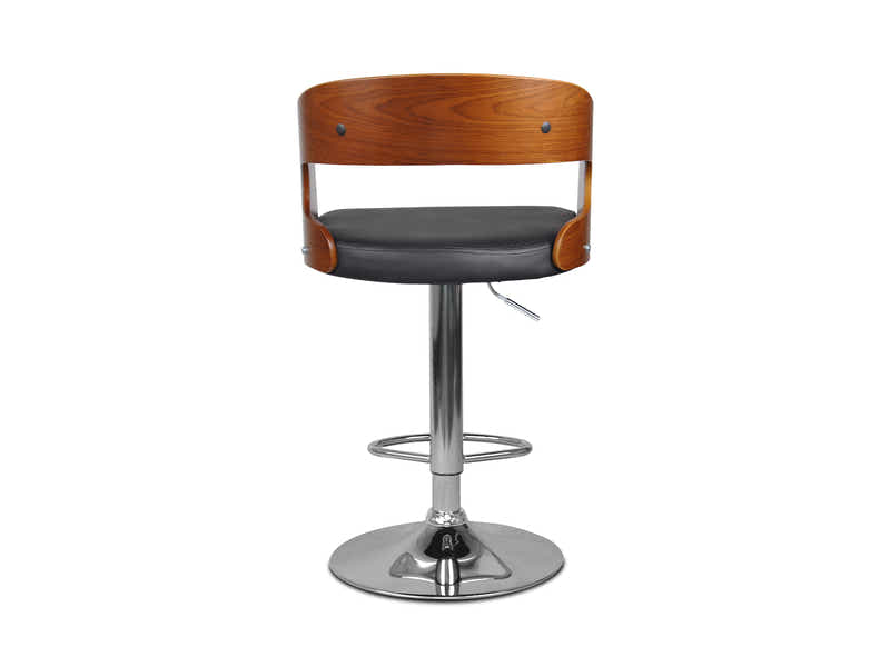 Swivel Bar Stool with Black Leather