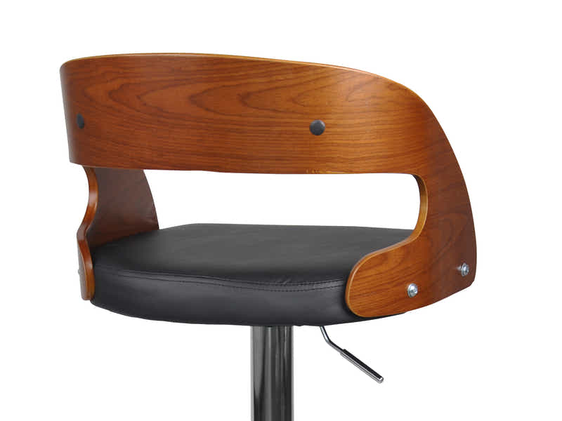 Swivel Bar Stool with Black Leather