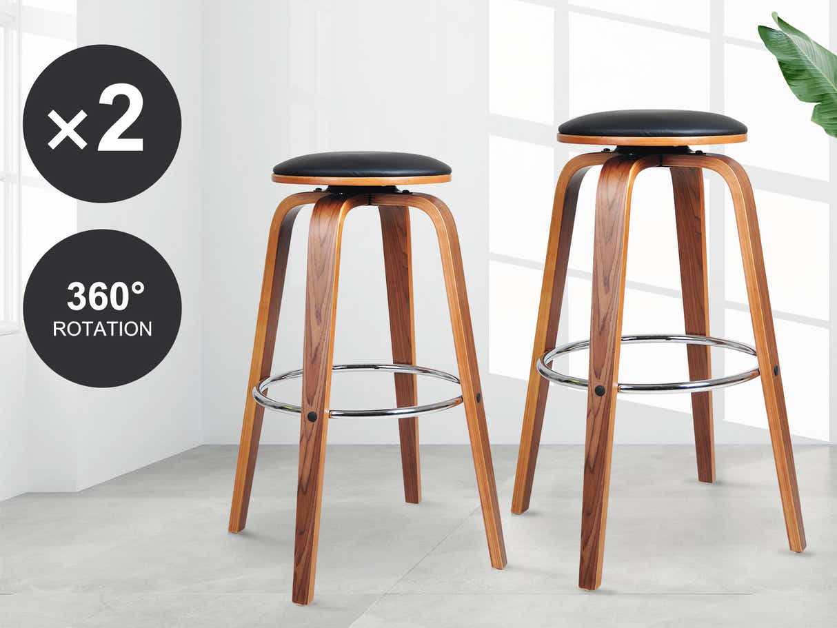 Swivel Bar Stool Black - Set of 2