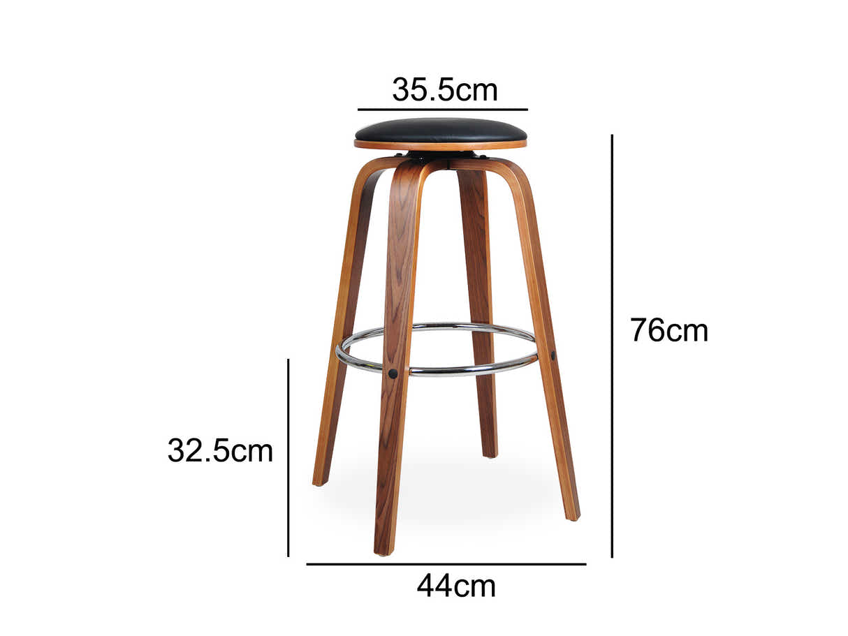 Swivel Bar Stool Black - Set of 2