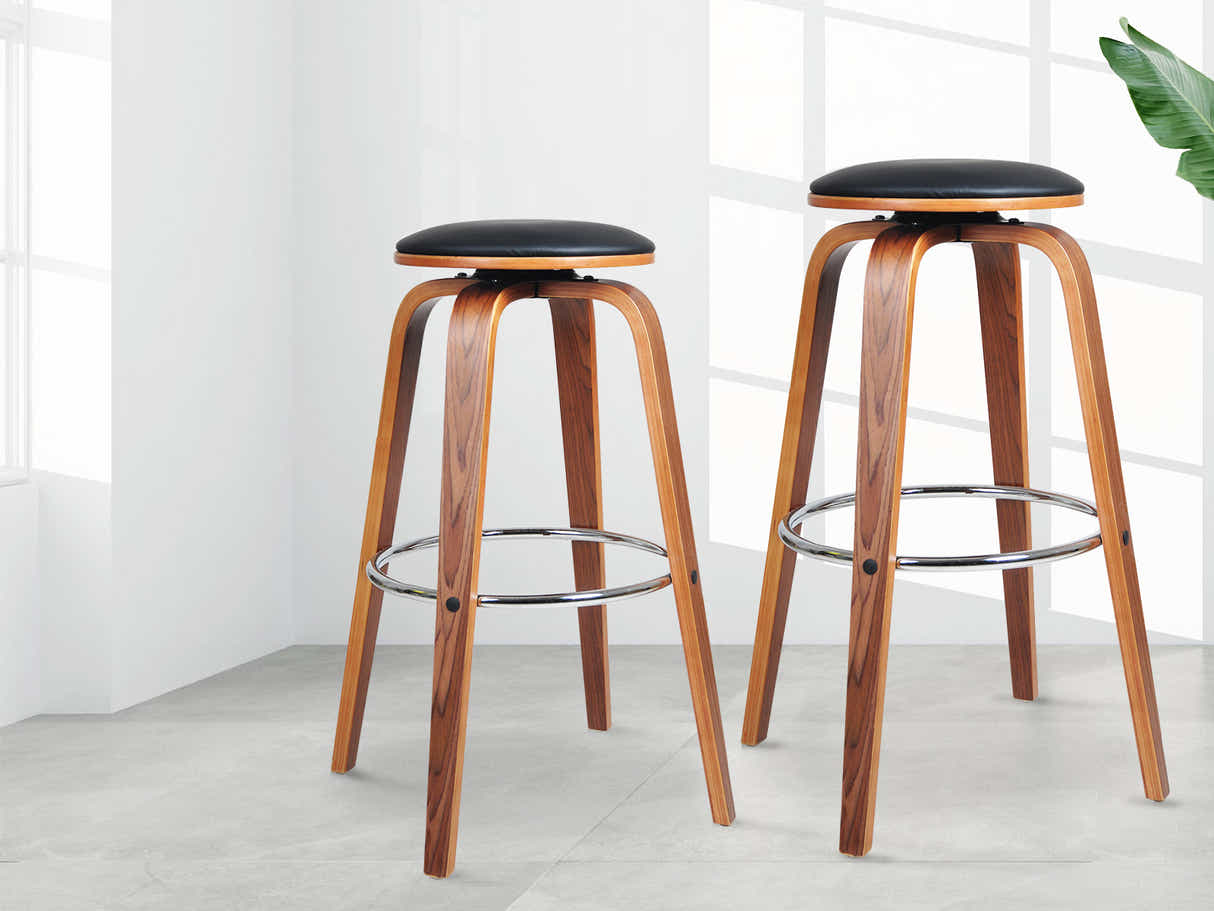 Swivel Bar Stool Black - Set of 2