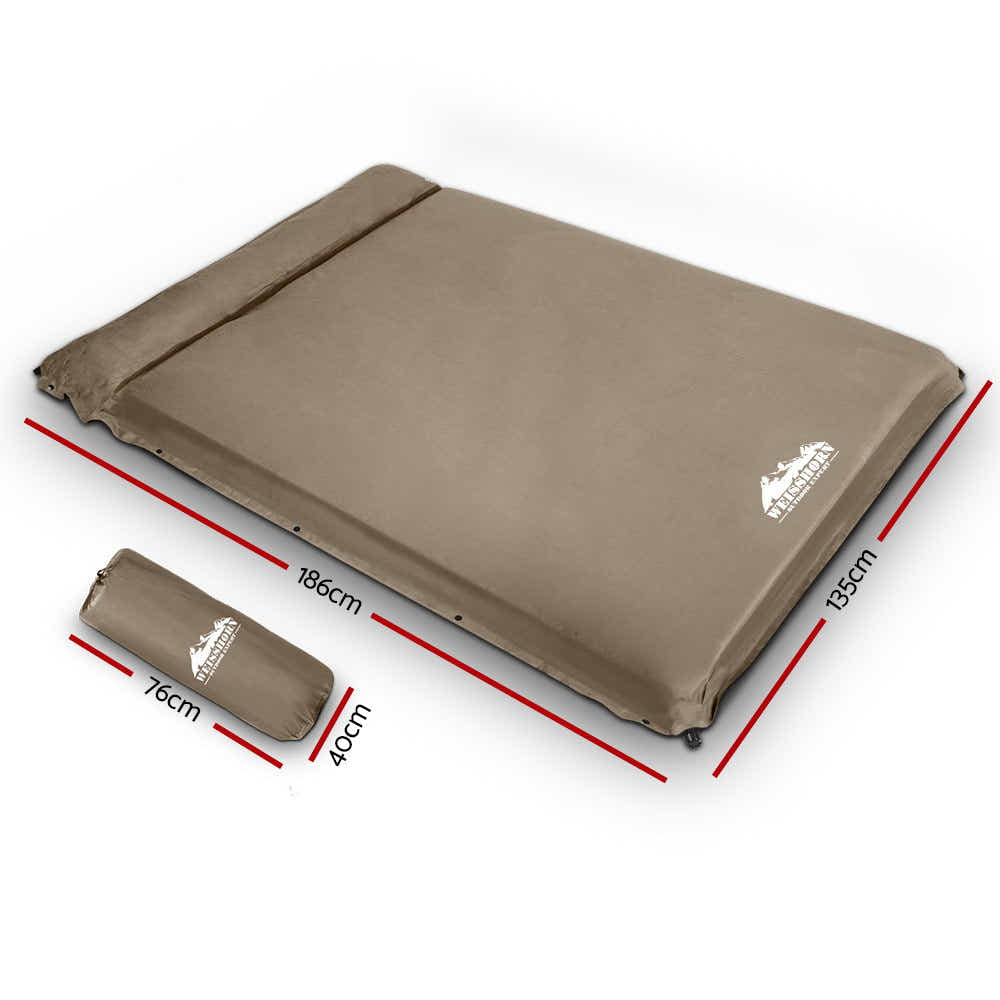 DS NA Weisshorn Double Size Self Inflating Mattress Mat 10CM Thick   Coffee