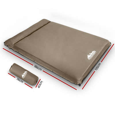 DS NA Weisshorn Double Size Self Inflating Mattress Mat 10CM Thick   Coffee