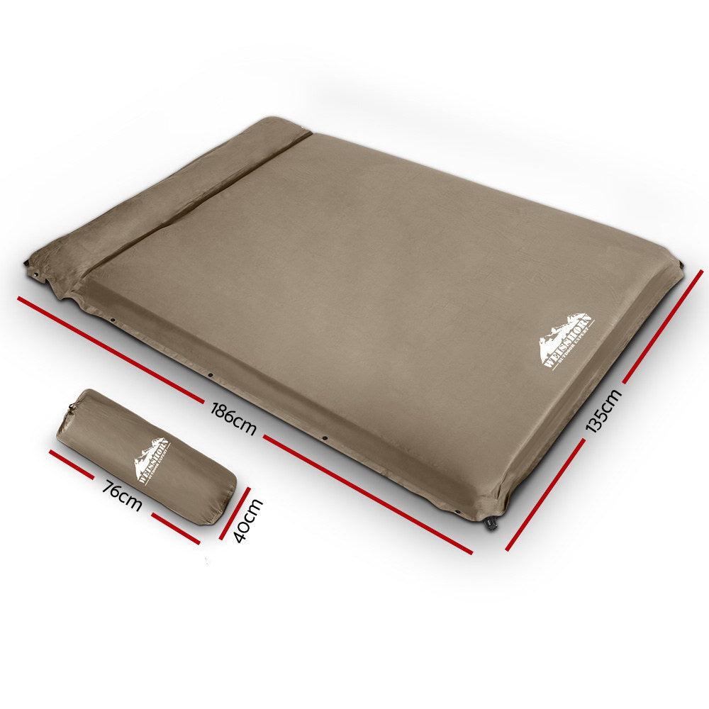 DS NA Weisshorn Double Size Self Inflating Mattress Mat 10CM Thick   Coffee