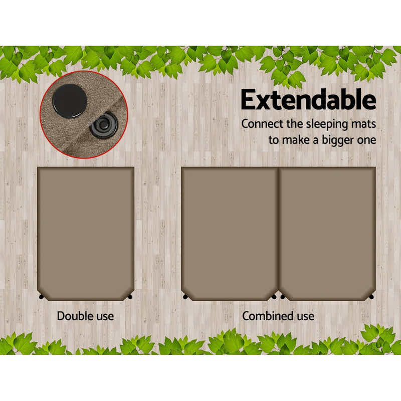 DS NA Weisshorn Double Size Self Inflating Mattress Mat 10CM Thick   Coffee