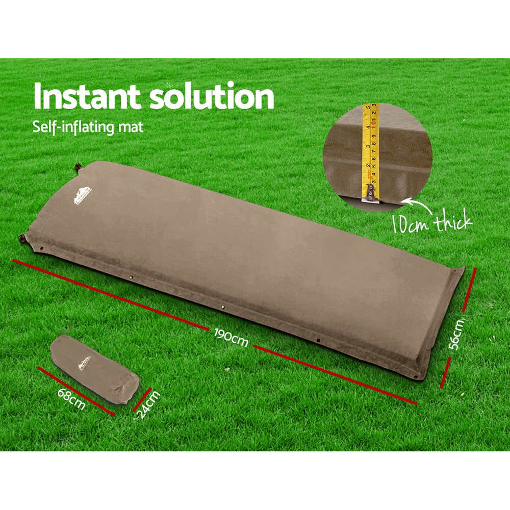 DS NA Single Size Self Inflating Matress Mat Joinable 10CM Thick  Coffee