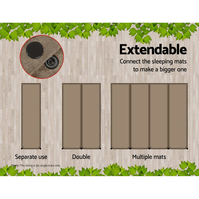 DS NA Single Size Self Inflating Matress Mat Joinable 10CM Thick  Coffee