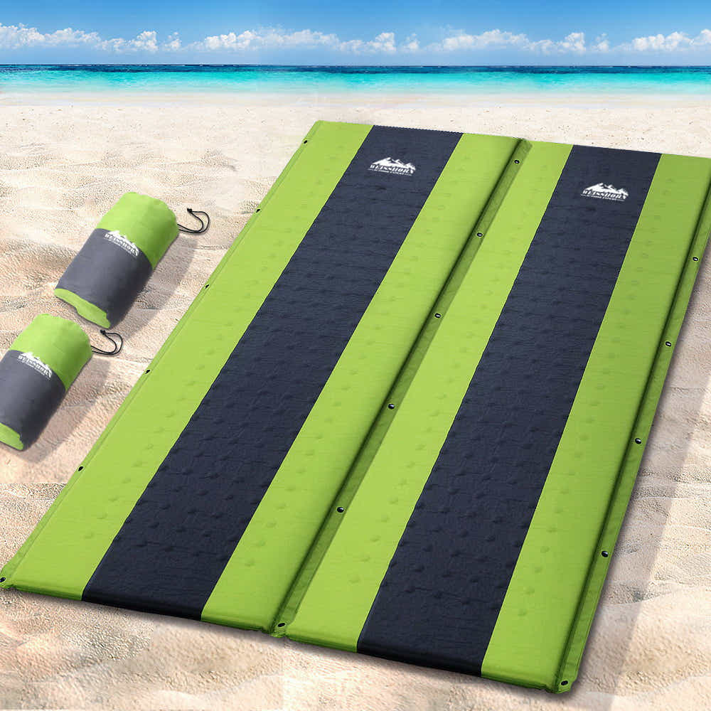 DS NA  Self Inflating Mattress Camping Sleeping Mat Air Bed Pad Double Green