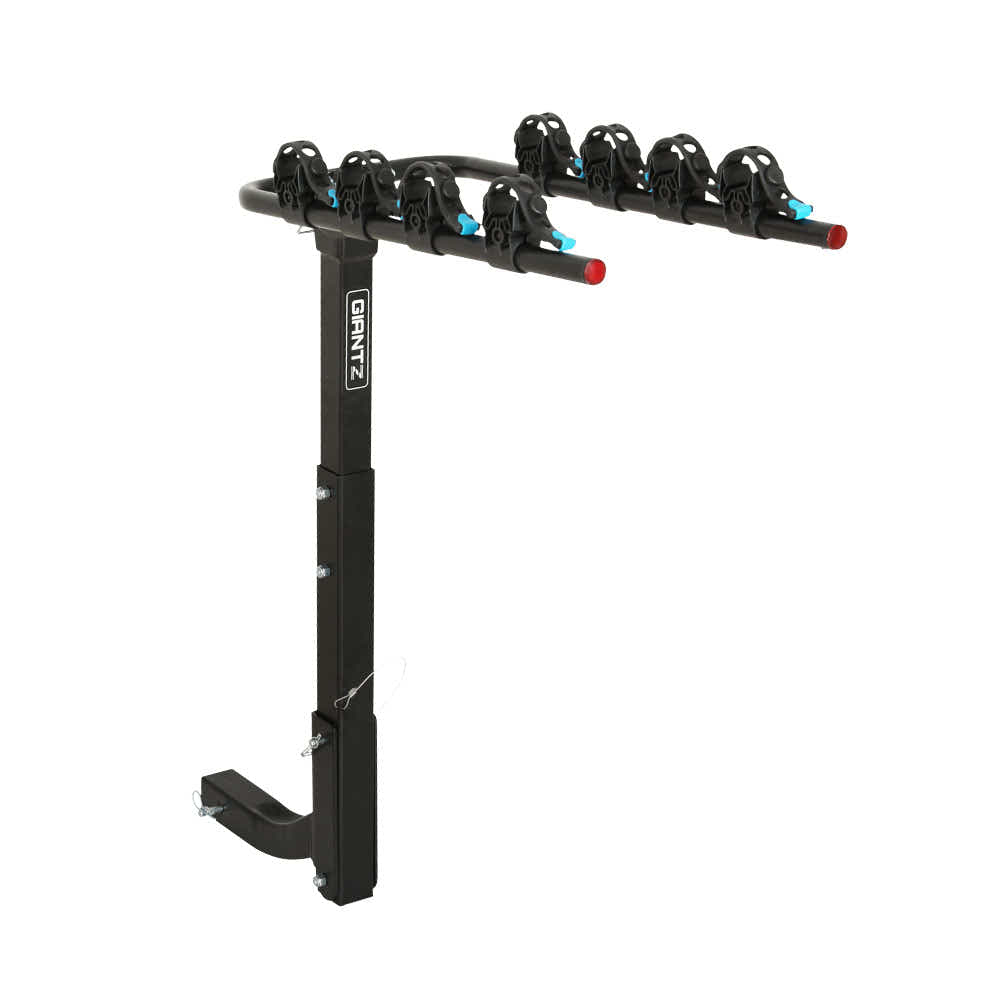 DS NA Bike Carrier 4 Bicycle Car Rear Rack Hitch Mount 2" Towbar Foldable Steel