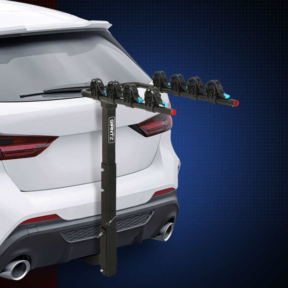 DS NA Bike Carrier 4 Bicycle Car Rear Rack Hitch Mount 2" Towbar Foldable Steel